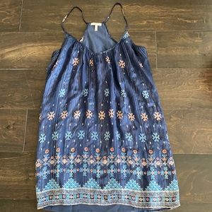Joke Silk Tribal Print Blue Dress Size XS (2)